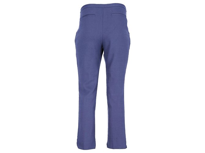 Diane Von Furstenberg Biesenhose aus blauer Viskose Marineblau - Ansicht 3