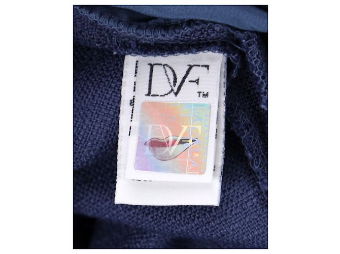 Diane Von Furstenberg Biesenhose aus blauer Viskose Marineblau - Ansicht 5