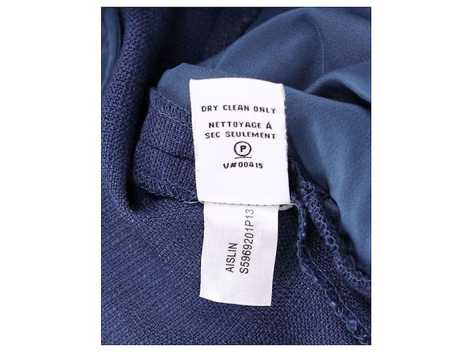 Diane Von Furstenberg Biesenhose aus blauer Viskose Marineblau - Ansicht 6