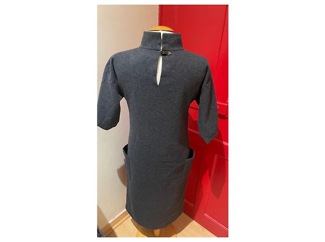 Vestido Agnès b. de lana gris - vista 3