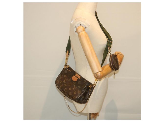 LOUIS VUITTON Monogram Multi Pochette Accessori Pouch Khaki M44813 auth 58358UN Cachi Monogramma - vista 35