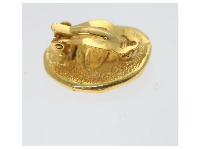CHANEL Cambon Orecchino Metallo Tono Oro CC Auth bs9649 - vista 11