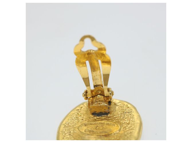 CHANEL Cambon Orecchino Metallo Tono Oro CC Auth bs9649 - vista 12