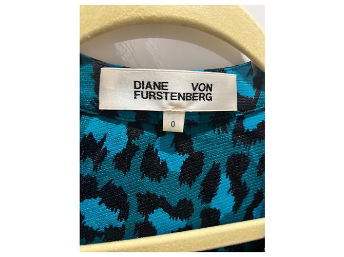 Diane Von Furstenberg Gladys Top de malla estampado leopardo azul - vista 5