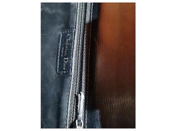 Bolsa Christian Dior de couro preta com fivela logo CD dourada Preto - vista 7