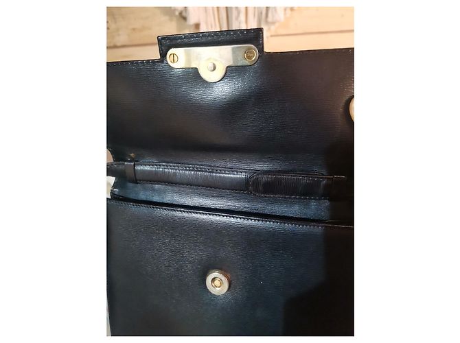 Bolsa Christian Dior de couro preta com fivela logo CD dourada Preto - vista 8