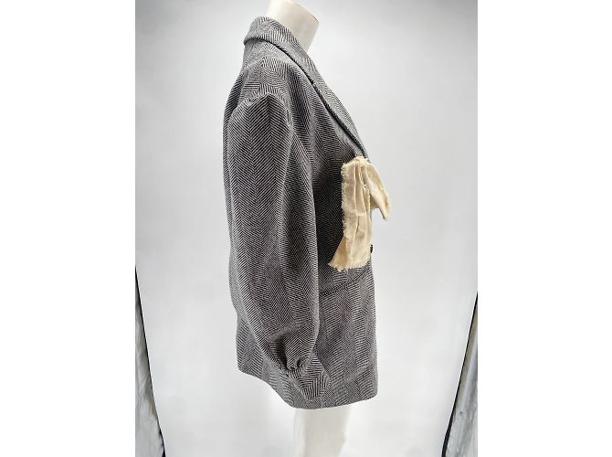 Autre Marque Las chaquetas de lana T.UK 8 Gris - vista 2