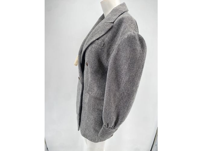 Autre Marque Las chaquetas de lana T.UK 8 Gris - vista 4