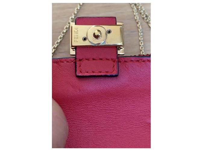 Pochette Fendi Picot Perle Rosse Rosso - vista 3