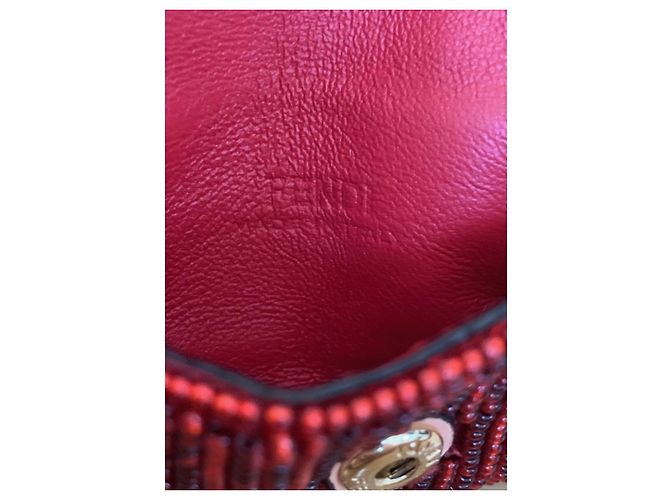 Pochette Fendi Picot Perle Rosse Rosso - vista 4