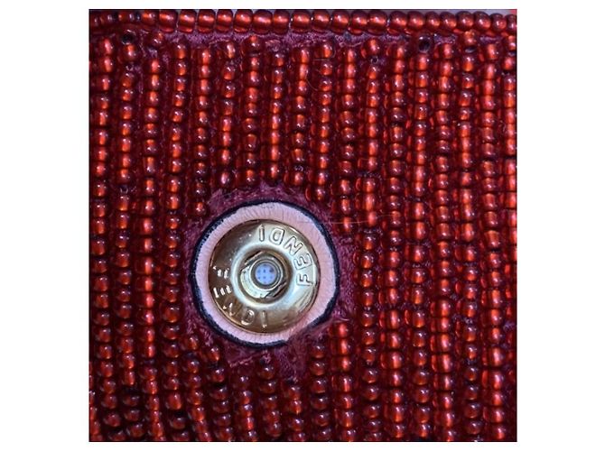 Pochette Fendi Picot Perle Rosse Rosso - vista 5