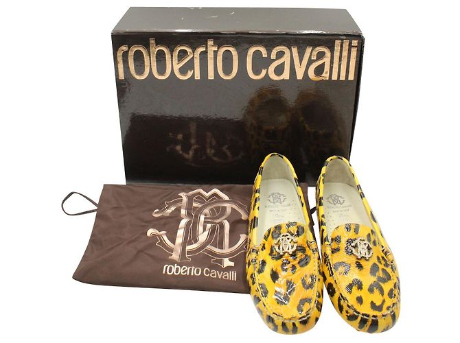Roberto Cavalli Mocassini con stampa leopardata gialli e neri - vista 5