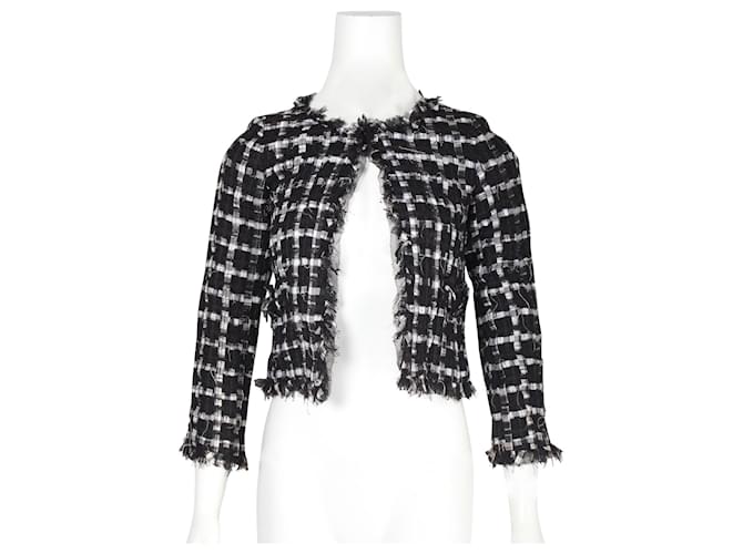 Timeless Chanel Chaqueta de tweed y encaje en blanco y negro - vista 2