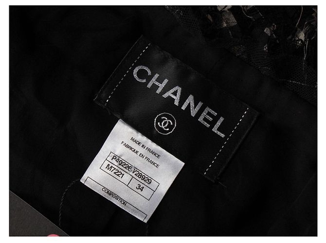 Timeless Chanel Chaqueta de tweed y encaje en blanco y negro - vista 5