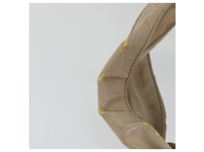 Salvatore Ferragamo Borsa A Spalla Nylon Vernice Beige Auth ti1318 - vista 10