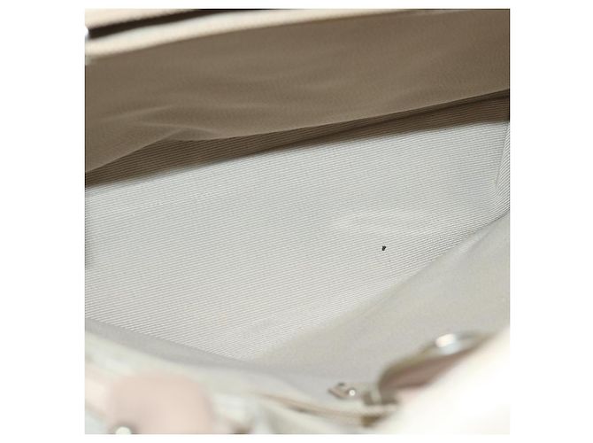 Salvatore Ferragamo Borsa A Spalla Nylon Vernice Beige Auth ti1318 - vista 11