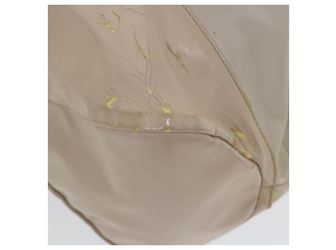 Salvatore Ferragamo Borsa A Spalla Nylon Vernice Beige Auth ti1318 - vista 16