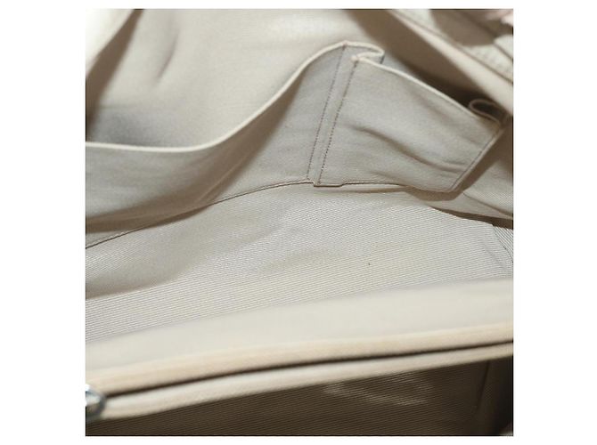 Salvatore Ferragamo Borsa A Spalla Nylon Vernice Beige Auth ti1318 - vista 19