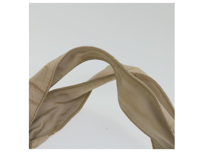 Salvatore Ferragamo Borsa A Spalla Nylon Vernice Beige Auth ti1318 - vista 9