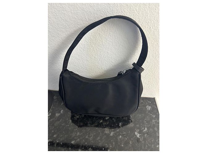 Borsa a spalla Prada nera in tela edizione 2000 Nero - vista 2