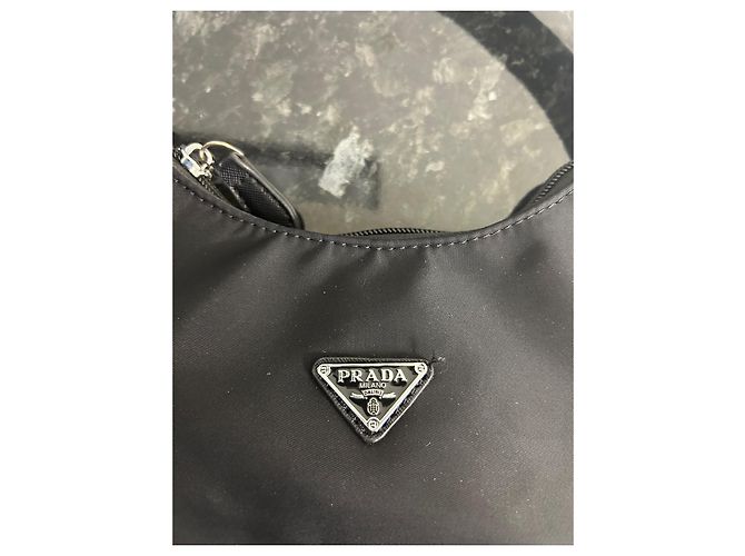 Borsa a spalla Prada nera in tela edizione 2000 Nero - vista 4