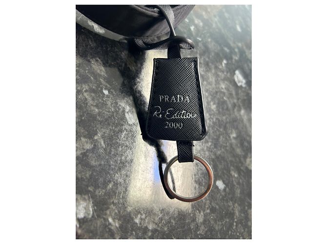 Borsa a spalla Prada nera in tela edizione 2000 Nero - vista 7