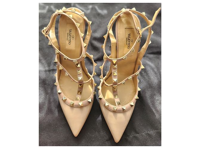 Sandali Valentino Garavani Rockstud in pelle crema Crudo - vista 19