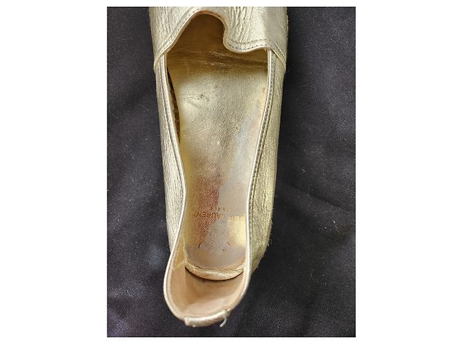 Yves Saint Laurent Espadrilles Cob Gold aus Leder Golden - Ansicht 14