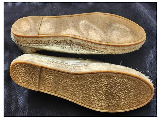 Yves Saint Laurent Espadrilles Cob Gold aus Leder Golden - Ansicht 2