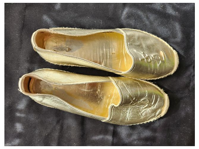 Yves Saint Laurent Espadrilles Cob Gold aus Leder Golden - Ansicht 3