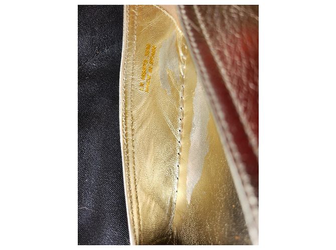 Yves Saint Laurent Espadrilles Cob Gold aus Leder Golden - Ansicht 8