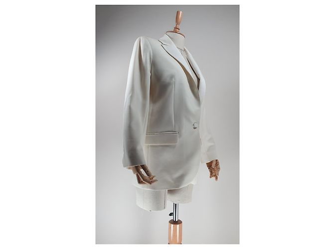 Zadig & Voltaire Blazer de lã marfim Branco - vista 2