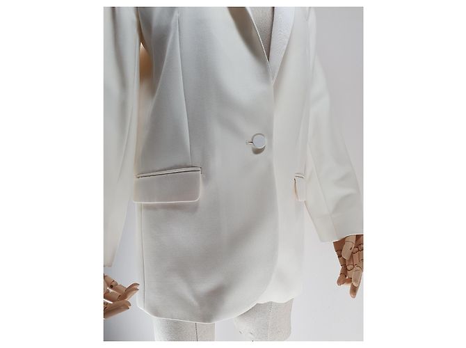 Zadig & Voltaire Blazer de lã marfim Branco - vista 3
