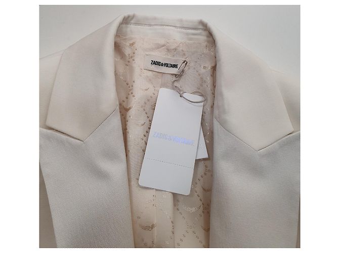 Zadig & Voltaire Blazer de lã marfim Branco - vista 6