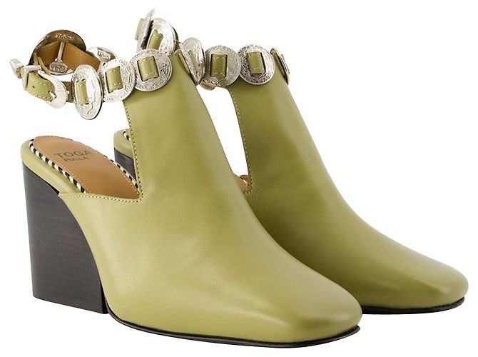 AJ1308 Sandali - Toga Pulla - Pelle - Kaki Verde Cachi - vista 2