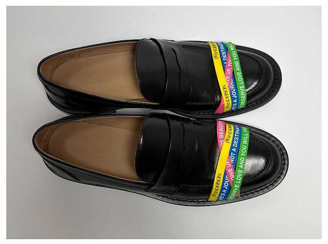 Mocassini JW Anderson in pelle nera Nero Multicolore - vista 2