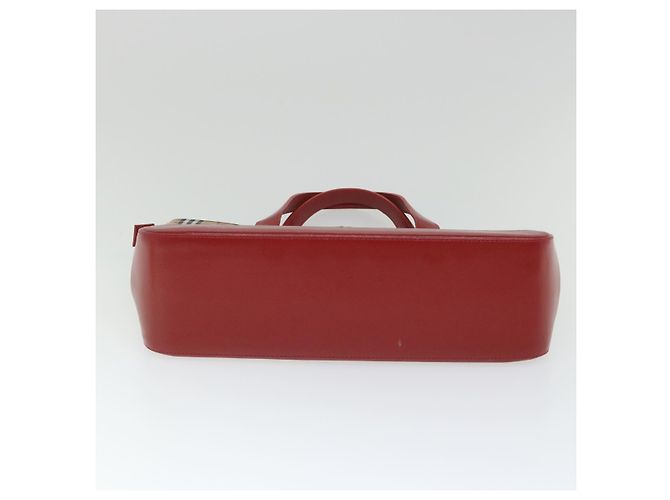 BURBERRY Nova Check Borsa a mano Nylon Tela Beige Rosso Auth am5133 - vista 5