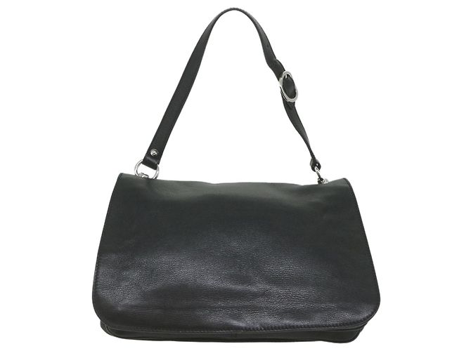 GUCCI Borsa a tracolla intrecciata in pelle nera 115746 Auth ki3687 Nero - vista 2