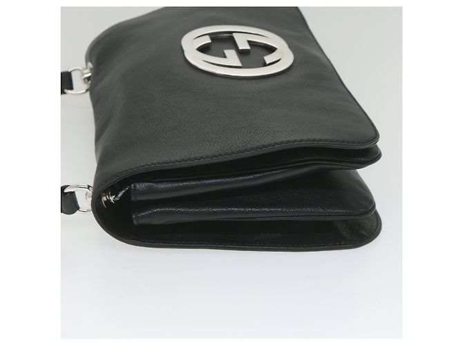 GUCCI Borsa a tracolla intrecciata in pelle nera 115746 Auth ki3687 Nero - vista 4