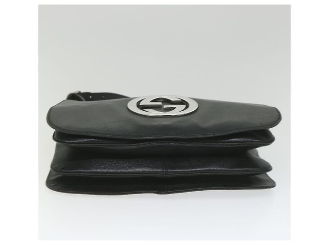 GUCCI Borsa a tracolla intrecciata in pelle nera 115746 Auth ki3687 Nero - vista 5