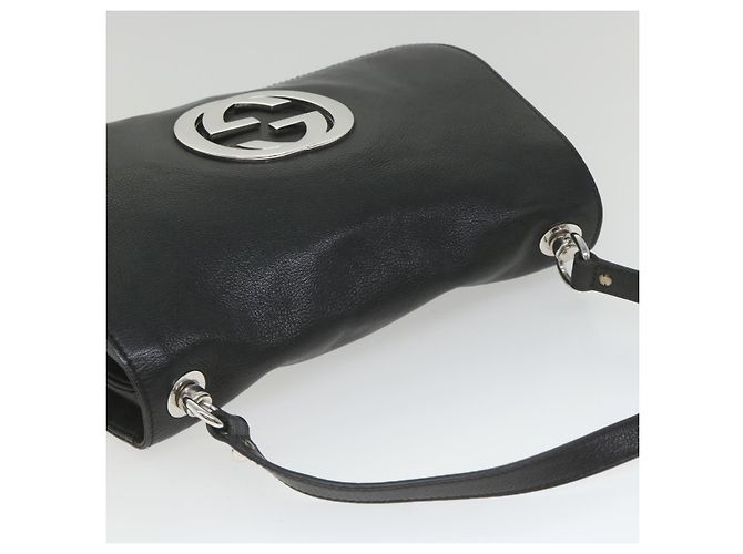 GUCCI Borsa a tracolla intrecciata in pelle nera 115746 Auth ki3687 Nero - vista 6