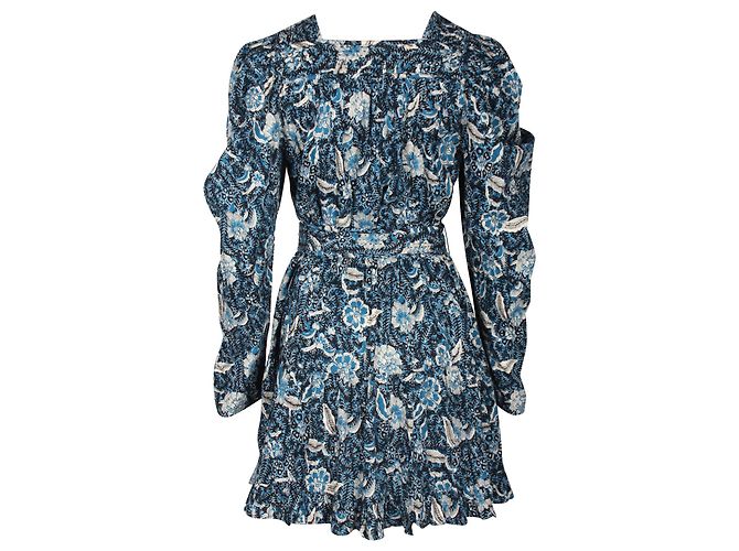 Ulla Johnson Minivestido Nailah con estampado floral en algodón azul - vista 3