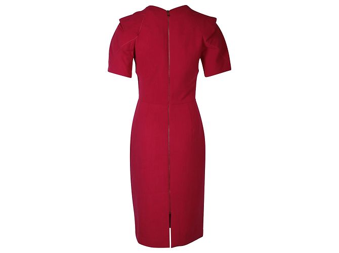 Vestido midi Roland Mouret de lana rosa - vista 3