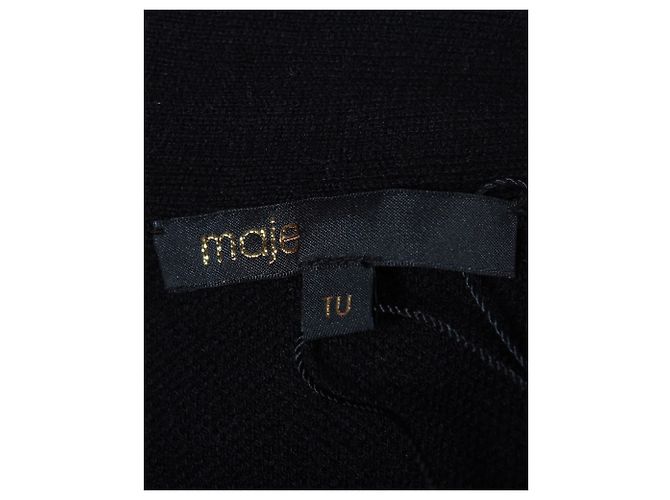 Gilet Long Ouvert Maje en Acrylique Noir - vue 2