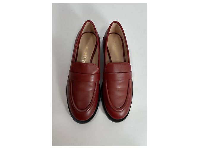Mocassini Palmer Sleek Stuart Weitzman in pelle rosso scuro Bordò - vista 2