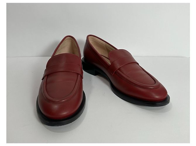 Mocassini Palmer Sleek Stuart Weitzman in pelle rosso scuro Bordò - vista 3