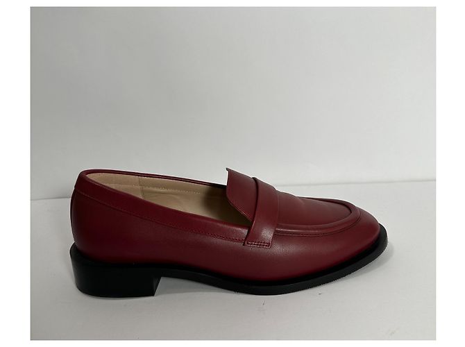 Mocassini Palmer Sleek Stuart Weitzman in pelle rosso scuro Bordò - vista 4
