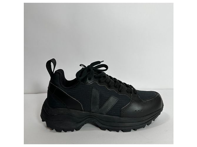 Veja Venturi Ripstop Turnschuhe Schwarz Leder - Ansicht 3