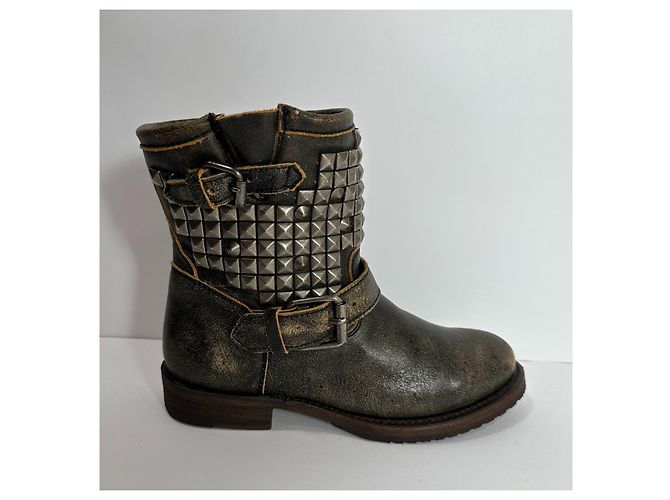 Botas Biker Trash de piel Ash Multicolor - vista 3