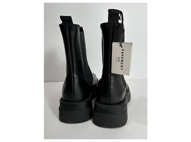Autre Marque Botines Elida de cuero negro Pavement - vista 3